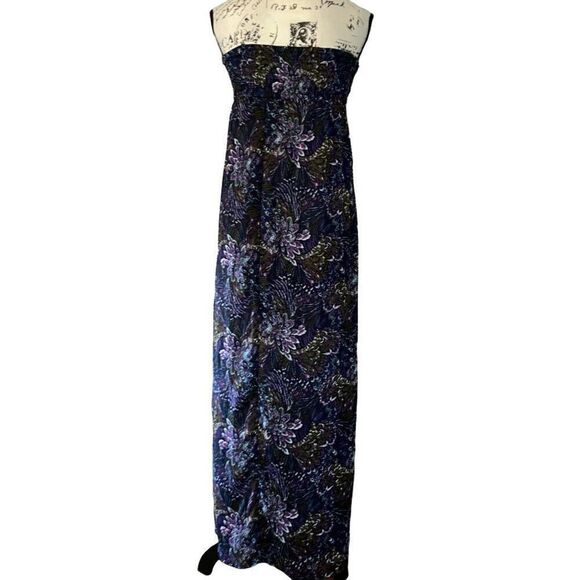 Genady’s Collection purple & black sleeveless summer maxi dress small - Picture 3 of 6